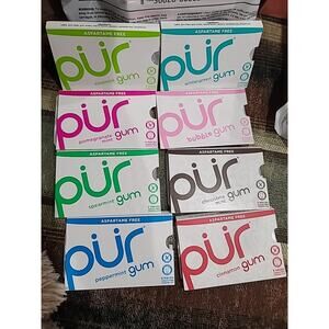 Pur Gum | Aspartame Free Chewing Gum | 100% Xylitol | 8 Flavor Pack